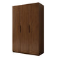 Armoire de garde-robe en bois massif armoire de rangement brun contemporain
