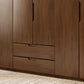 Armoire de garde-robe en bois massif armoire de rangement brun contemporain