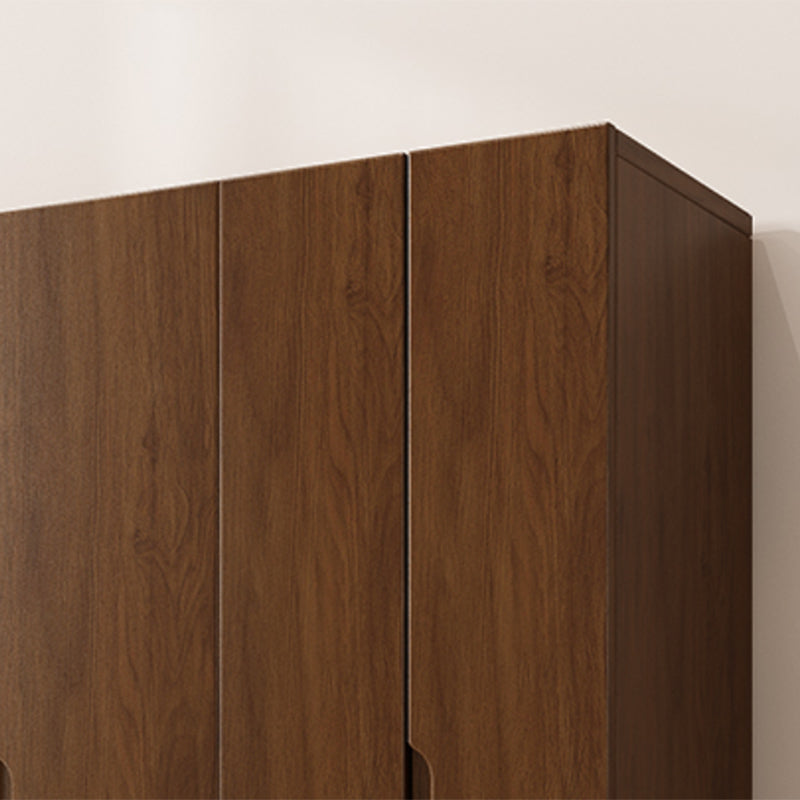 Armoire de garde-robe en bois massif armoire de rangement brun contemporain