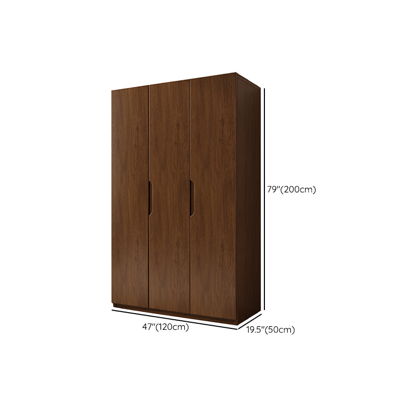 Armoire de garde-robe en bois massif armoire de rangement brun contemporain