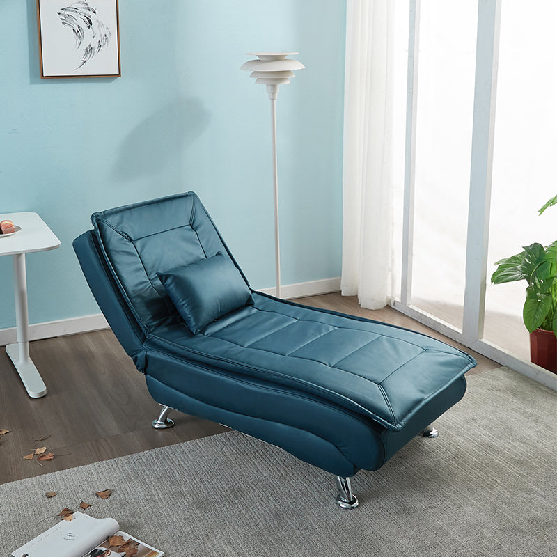 Modern Chaise Adjustable Chaise Lounge Chair for Living Room Indigo Clearhalo 'Chairs & Seating' 'Chaise Lounge' 'chaise_lounge' 'furn' 'furn_chaise_lounge' 'Furniture' 'Living Room Furniture' 7362802