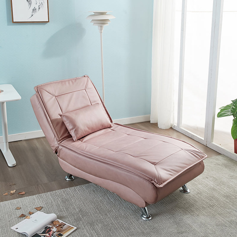 Modern Chaise Adjustable Chaise Lounge Chair for Living Room Pink Clearhalo 'Chairs & Seating' 'Chaise Lounge' 'chaise_lounge' 'furn' 'furn_chaise_lounge' 'Furniture' 'Living Room Furniture' 7362806