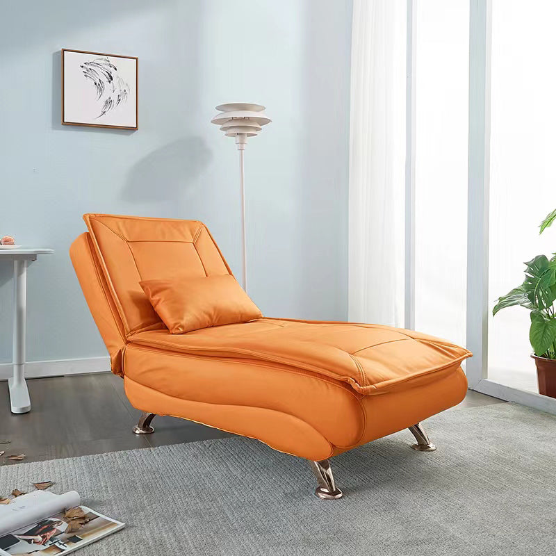 Modern Chaise Adjustable Chaise Lounge Chair for Living Room Orange Clearhalo 'Chairs & Seating' 'Chaise Lounge' 'chaise_lounge' 'furn' 'furn_chaise_lounge' 'Furniture' 'Living Room Furniture' 7362807
