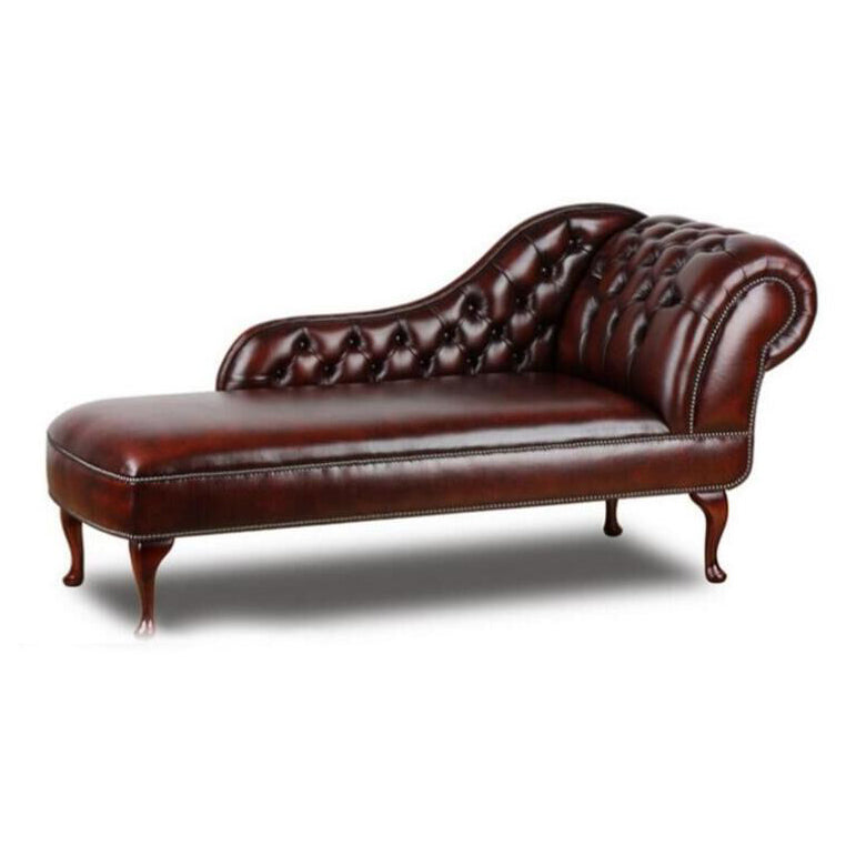 Traditional Chaise Lounge Couch Tufted Rolled Arm Chaise Lounge Reddish Brown Right-Arm Chaise Clearhalo 'Chairs & Seating' 'Chaise Lounge' 'chaise_lounge' 'furn' 'furn_chaise_lounge' 'Furniture' 'Living Room Furniture' 7362850