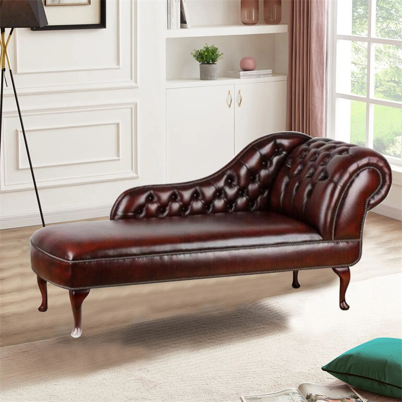 Traditional Chaise Lounge Couch Tufted Rolled Arm Chaise Lounge Clearhalo 'Chairs & Seating' 'Chaise Lounge' 'chaise_lounge' 'furn' 'furn_chaise_lounge' 'Furniture' 'Living Room Furniture' 7362853
