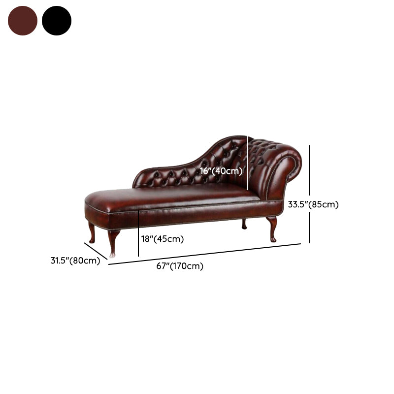 Traditional Chaise Lounge Couch Tufted Rolled Arm Chaise Lounge Clearhalo 'Chairs & Seating' 'Chaise Lounge' 'chaise_lounge' 'furn' 'furn_chaise_lounge' 'Furniture' 'Living Room Furniture' 7362856