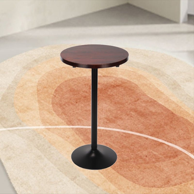 Juego de mesa de pub redonda de madera marrón, juego de mesa de bar interior contemporáneo de 1/3 piezas