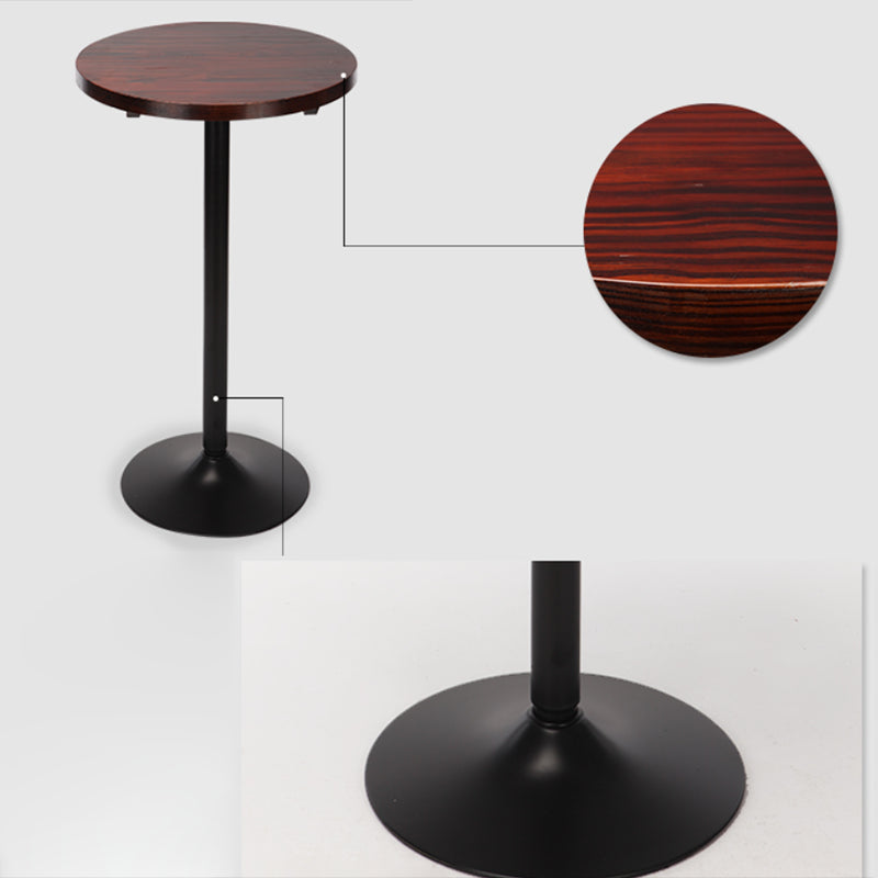 Juego de mesa de pub redonda de madera marrón, juego de mesa de bar interior contemporáneo de 1/3 piezas