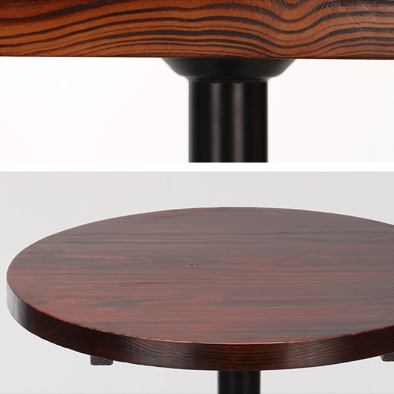 Juego de mesa de pub redonda de madera marrón, juego de mesa de bar interior contemporáneo de 1/3 piezas