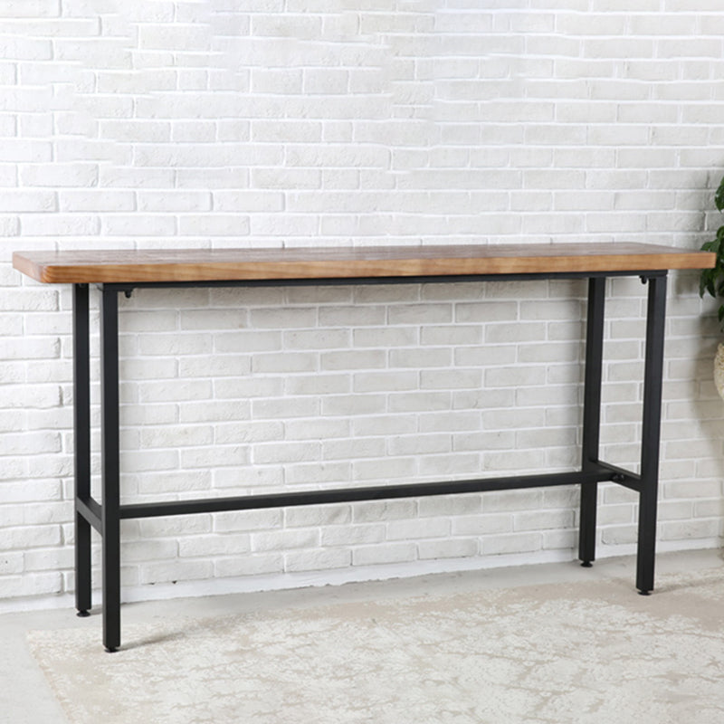 Set tavolo da pub industriale rettangolare Set tavolo da bar in legno da 1/4/7 pezzi con sgabelli marroni