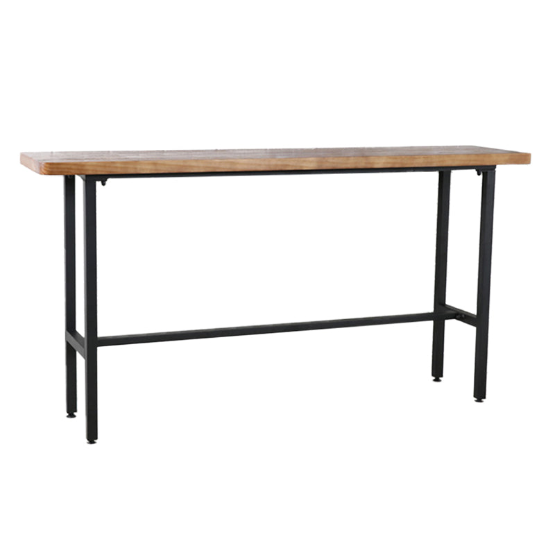 Set tavolo da pub industriale rettangolare Set tavolo da bar in legno da 1/4/7 pezzi con sgabelli marroni