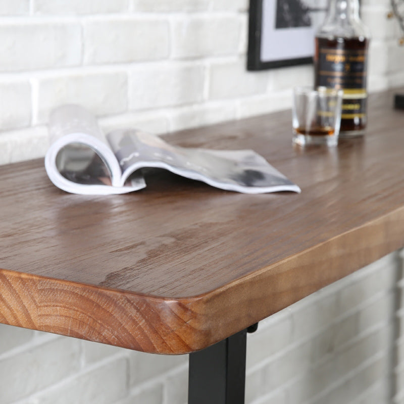 Set tavolo da pub industriale rettangolare Set tavolo da bar in legno da 1/4/7 pezzi con sgabelli marroni