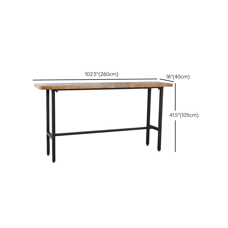 Set tavolo da pub industriale rettangolare Set tavolo da bar in legno da 1/4/7 pezzi con sgabelli marroni