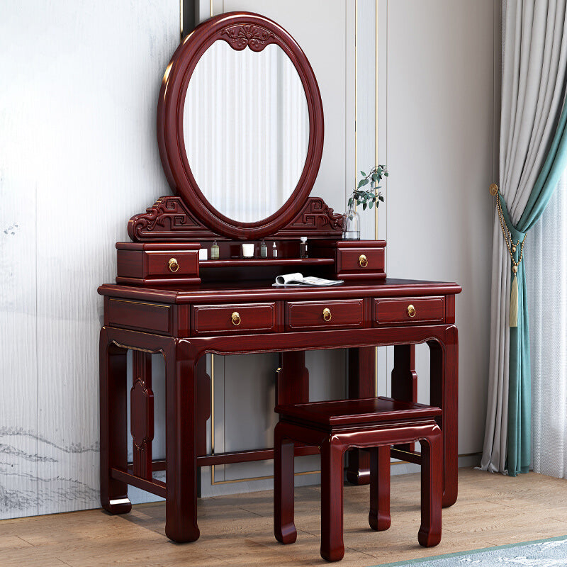 Solid Wood Makeup Vanity with 5 Drawers Traditional Make-up Vanity