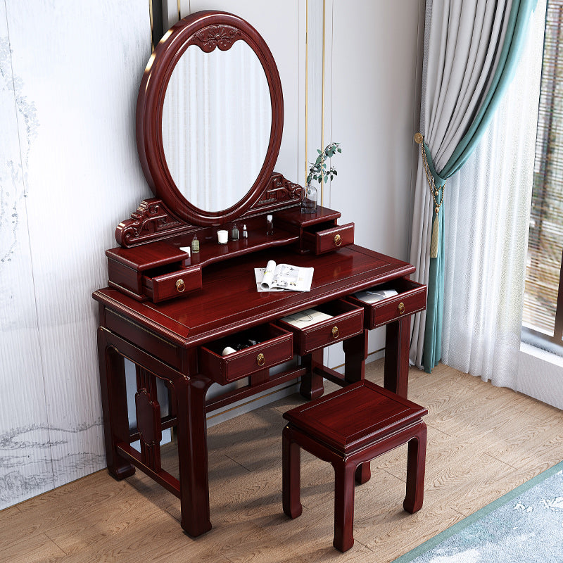Solid Wood Makeup Vanity with 5 Drawers Traditional Make-up Vanity