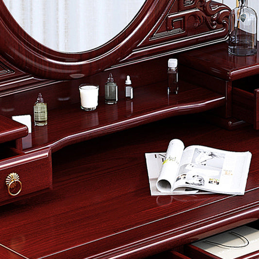 Solid Wood Makeup Vanity with 5 Drawers Traditional Make-up Vanity