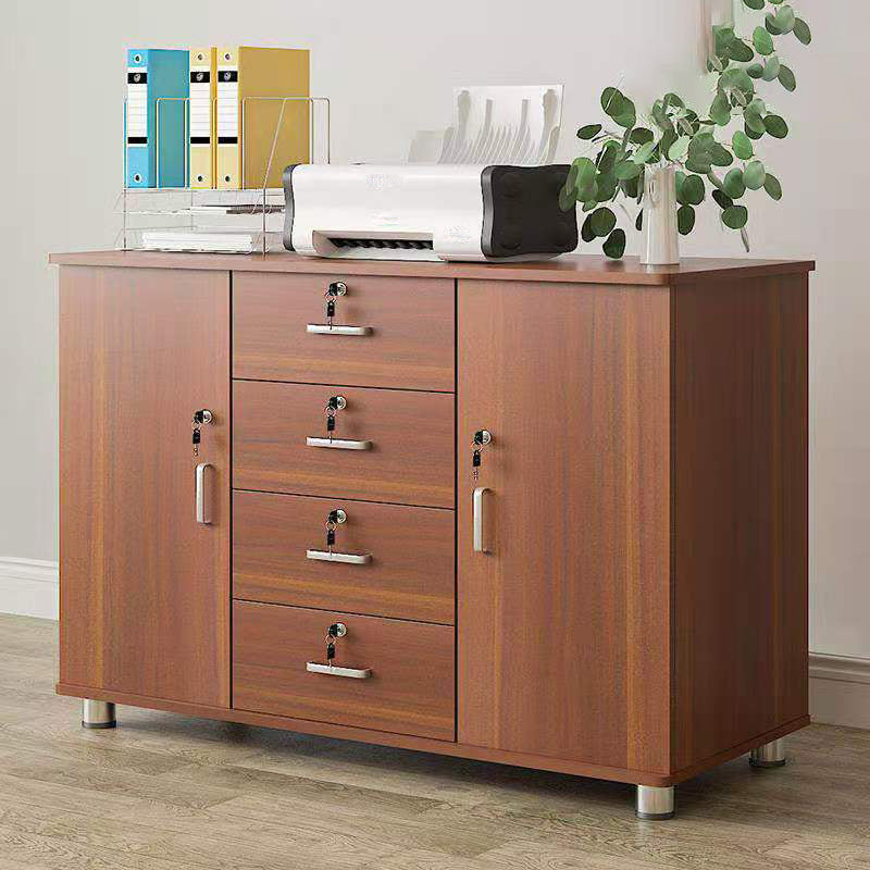 Traditional Wood Cabinet Drawers Storage File Cabinet with Shelves 39"L x 16"W x 31"H Nut-Brown 6 Clearhalo 'Filing Cabinets' 'filling_cabinets' 'furn' 'furn_filling_cabinets' 'Furniture' 'Office Furniture' 7363456