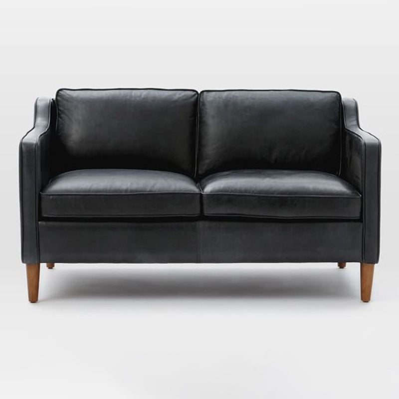 Canapé de bras carré arrière en vrac canapé en faux cuir stationnaire avec coussins