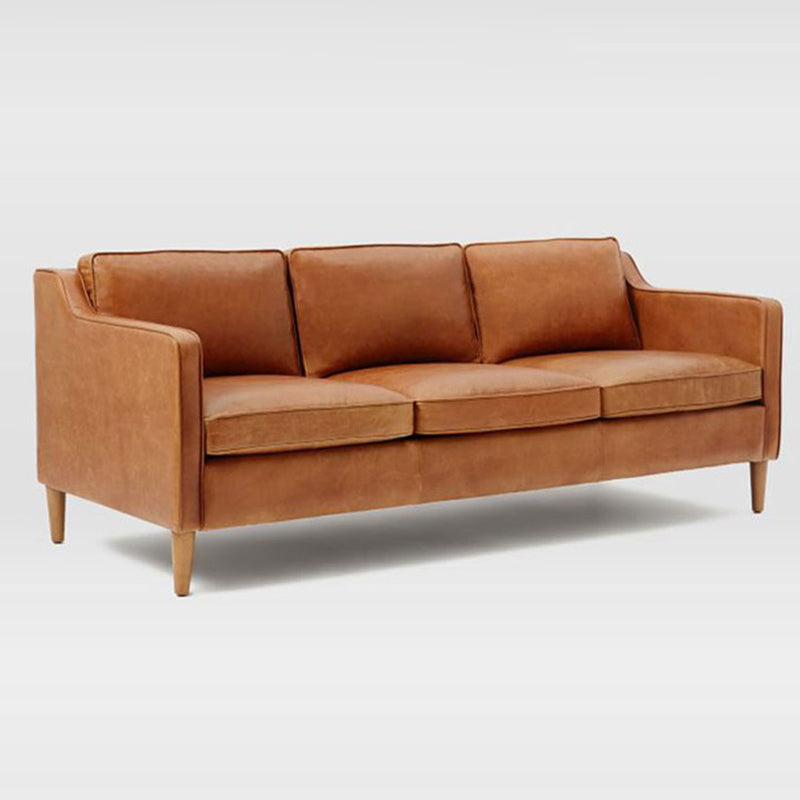 Canapé de bras carré arrière en vrac canapé en faux cuir stationnaire avec coussins