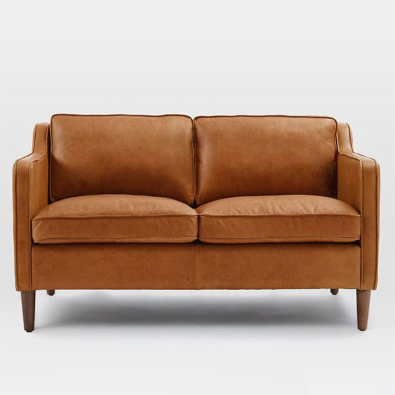 Canapé de bras carré arrière en vrac canapé en faux cuir stationnaire avec coussins