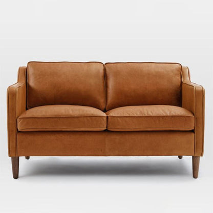 Canapé de bras carré arrière en vrac canapé en faux cuir stationnaire avec coussins