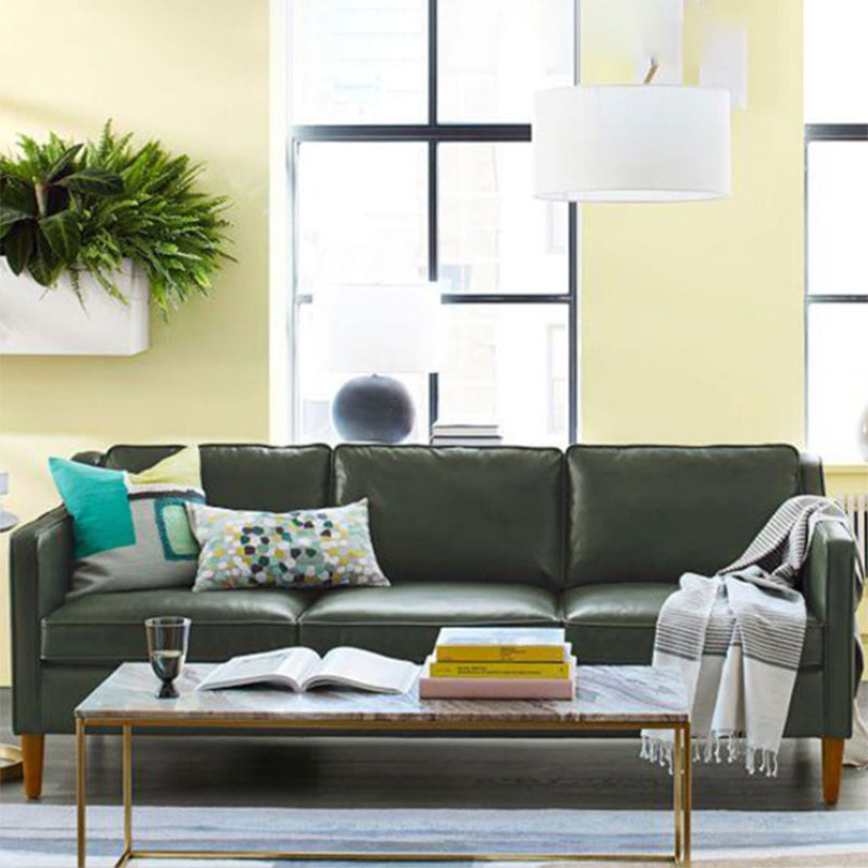 Canapé de bras carré arrière en vrac canapé en faux cuir stationnaire avec coussins