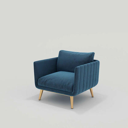 Velvet Nordic Standard Sofa Standard Back Back Square Bras Sapa avec des jambes en laiton