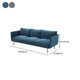 Velvet Nordic Standard Sofa Standard Back Back Square Bras Sapa avec des jambes en laiton