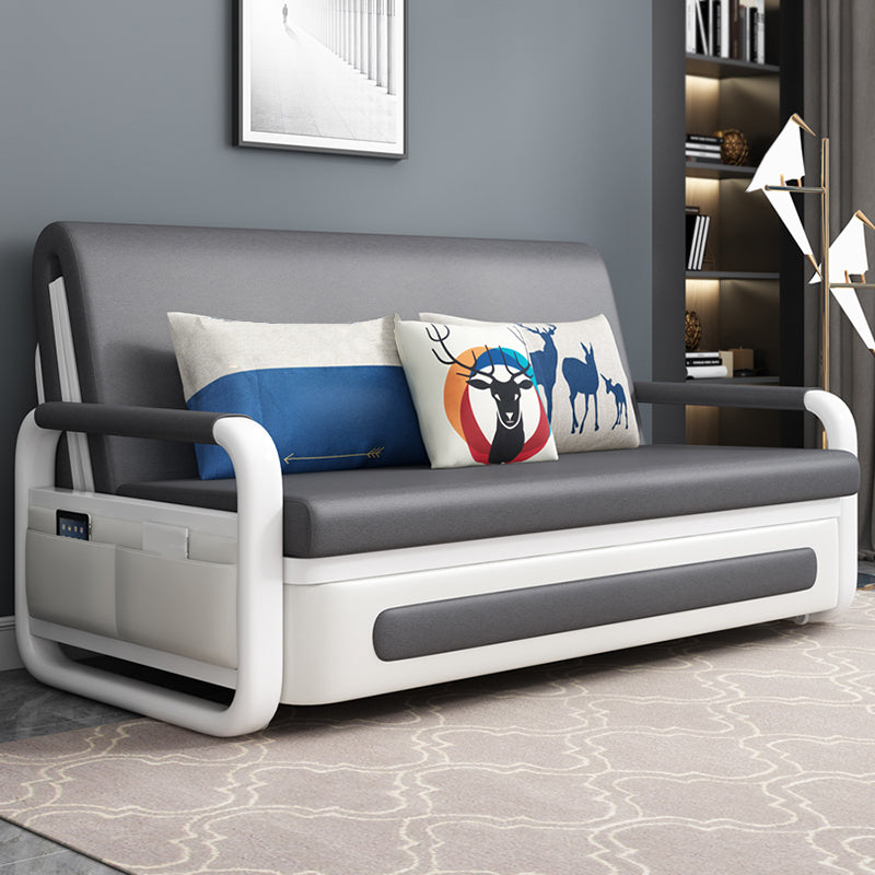 Square Arms Convertible Sofas Faux Leather Foldable Sleeper Sofa 74"L x 35"W x 35"H Clearhalo 'furn' 'furn_futons' 'Furniture' 'Futons & Daybeds' 'Futons' 'Living Room Furniture' 7363535