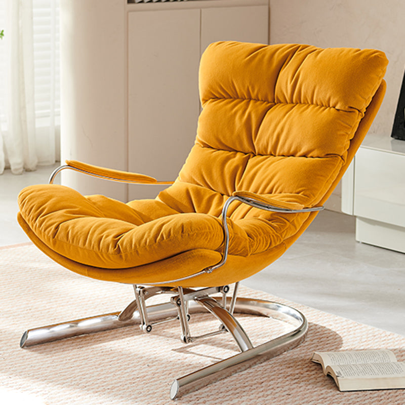 Yellow Standard Recliner with Extended Footrest in Microsuede Clearhalo 'Chairs & Seating' 'furn' 'furn_recliners' 'Furniture' 'Living Room Furniture' 'Recliners' 7363558