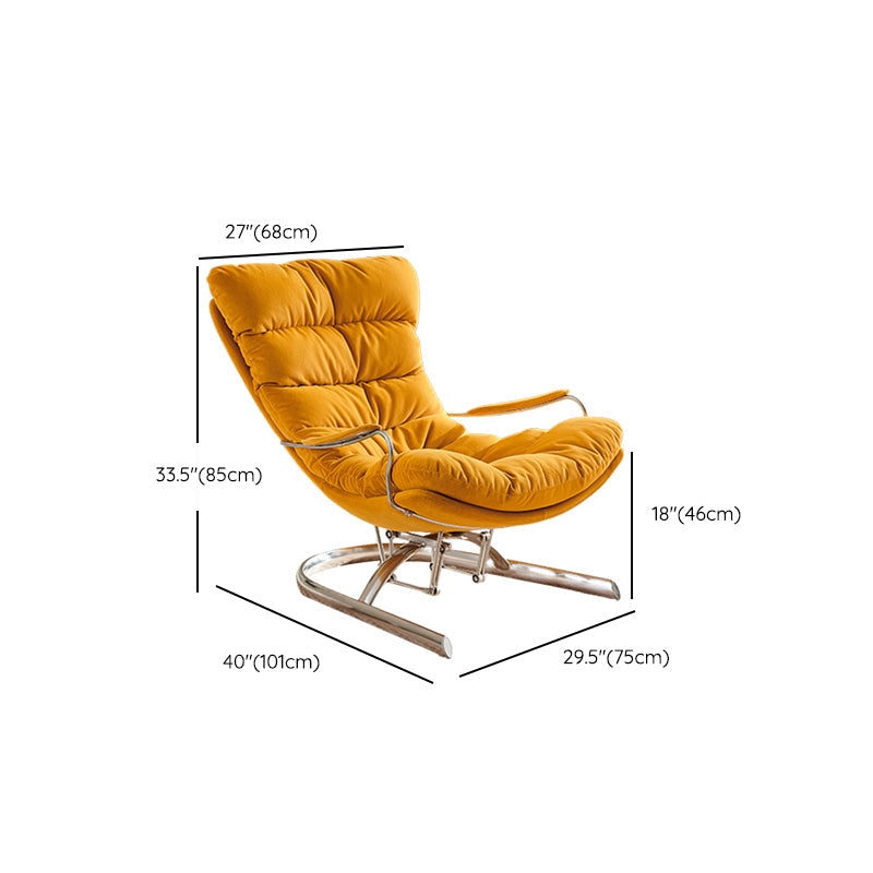 Yellow Standard Recliner with Extended Footrest in Microsuede Clearhalo 'Chairs & Seating' 'furn' 'furn_recliners' 'Furniture' 'Living Room Furniture' 'Recliners' 7363566