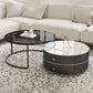 Frame Coffee Table Contemporary Stone/Glass Cocktail Table with Storage Drawers Clearhalo 'Coffee & Accent Tables' 'Coffee Tables' 'coffee_tables' 'furn' 'furn_coffee_tables' 'Furniture' 'Living Room Furniture' 7363568