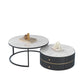 Frame Coffee Table Contemporary Stone/Glass Cocktail Table with Storage Drawers White Clearhalo 'Coffee & Accent Tables' 'Coffee Tables' 'coffee_tables' 'furn' 'furn_coffee_tables' 'Furniture' 'Living Room Furniture' 7363570