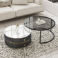Frame Coffee Table Contemporary Stone/Glass Cocktail Table with Storage Drawers Clearhalo 'Coffee & Accent Tables' 'Coffee Tables' 'coffee_tables' 'furn' 'furn_coffee_tables' 'Furniture' 'Living Room Furniture' 7363573