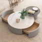 Drum Coffee Table Contemporary Stone Cocktail Table with 2 Storage Drawers Clearhalo 'Coffee & Accent Tables' 'Coffee Tables' 'coffee_tables' 'furn' 'furn_coffee_tables' 'Furniture' 'Living Room Furniture' 7363587