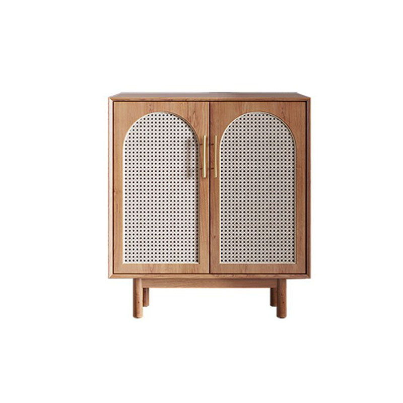 Modern Style Brown Wicker Sideboard Solid Wood Buffet Table for Dining Room Clearhalo 'buffet_sideboard' 'Buffets & Sideboards' 'furn' 'furn_buffet_sideboard' 'Furniture' 'Kitchen & Dining Furniture' 7364055