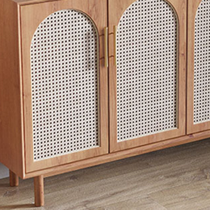 Modern Style Brown Wicker Sideboard Solid Wood Buffet Table for Dining Room Clearhalo 'buffet_sideboard' 'Buffets & Sideboards' 'furn' 'furn_buffet_sideboard' 'Furniture' 'Kitchen & Dining Furniture' 7364056