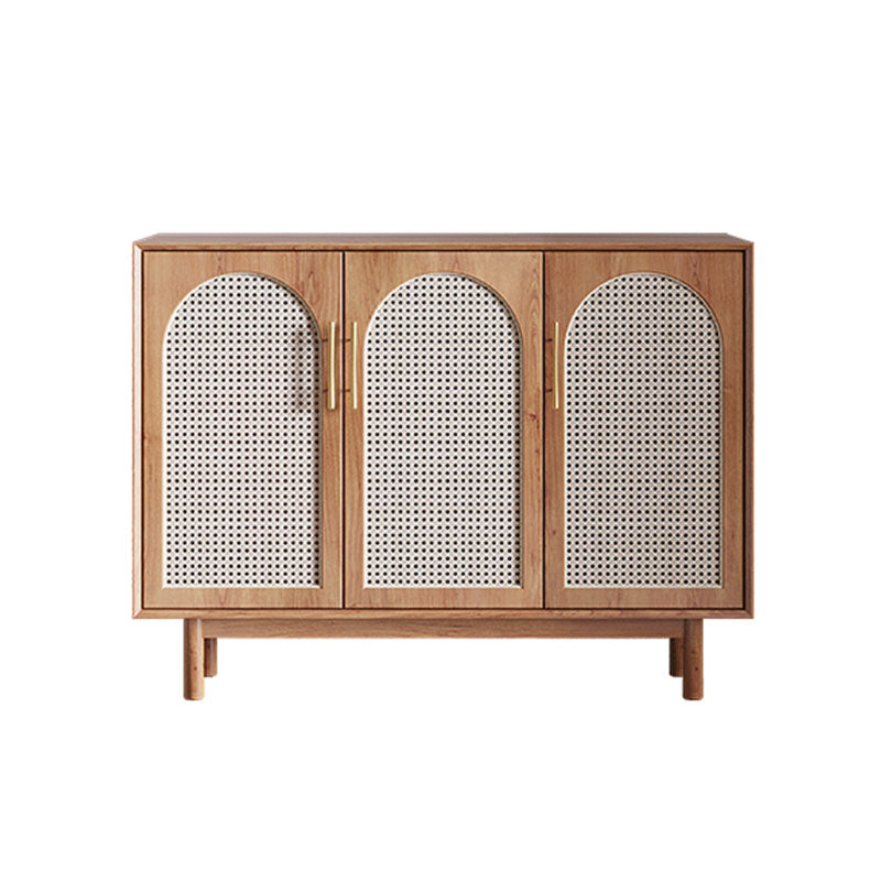 Modern Style Brown Wicker Sideboard Solid Wood Buffet Table for Dining Room Clearhalo 'buffet_sideboard' 'Buffets & Sideboards' 'furn' 'furn_buffet_sideboard' 'Furniture' 'Kitchen & Dining Furniture' 7364057