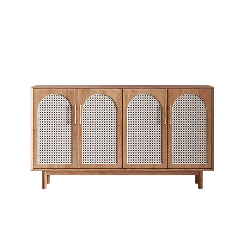 Modern Style Brown Wicker Sideboard Solid Wood Buffet Table for Dining Room Clearhalo 'buffet_sideboard' 'Buffets & Sideboards' 'furn' 'furn_buffet_sideboard' 'Furniture' 'Kitchen & Dining Furniture' 7364058