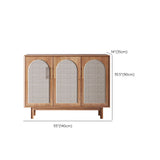Modern Style Brown Wicker Sideboard Solid Wood Buffet Table for Dining Room Clearhalo 'buffet_sideboard' 'Buffets & Sideboards' 'furn' 'furn_buffet_sideboard' 'Furniture' 'Kitchen & Dining Furniture' 7364064