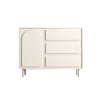 Moderno server di pranzo in legno ingegnerizzato in ingegnerizzazione del buffet bianco rettangolare