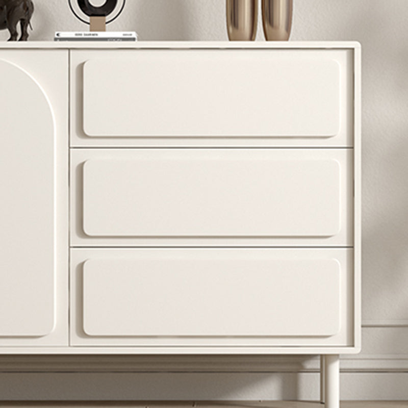 Moderno server di pranzo in legno ingegnerizzato in ingegnerizzazione del buffet bianco rettangolare