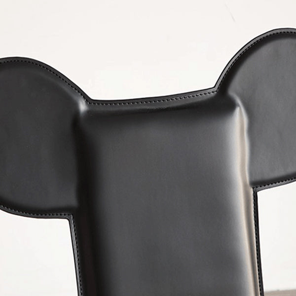 Moderne eetkamerstoel Leer Open achterkant stoel met roestvrijstalen basis