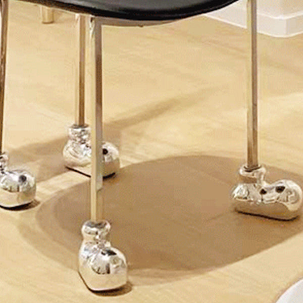 Moderne eetkamerstoel Leer Open achterkant stoel met roestvrijstalen basis