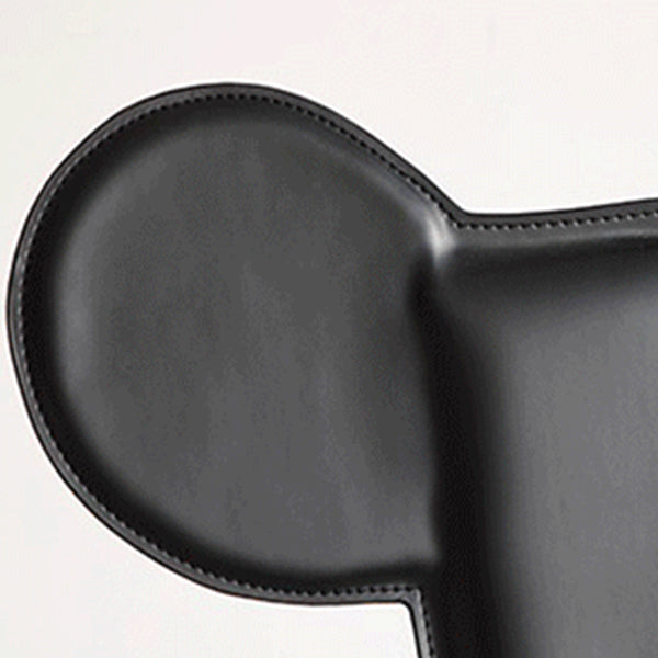 Moderne eetkamerstoel Leer Open achterkant stoel met roestvrijstalen basis