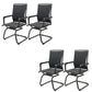 Contemporary Arms Included Desk Chair Mesh Back Conference Chair for Office Matte Black 4 Piece Set Clearhalo 'furn' 'furn_office_chair' 'Furniture' 'Office Chairs' 'Office Furniture' 'office_chair' 7364417