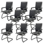 Contemporary Arms Included Desk Chair Mesh Back Conference Chair for Office Matte Black 8 Piece Set Clearhalo 'furn' 'furn_office_chair' 'Furniture' 'Office Chairs' 'Office Furniture' 'office_chair' 7364422