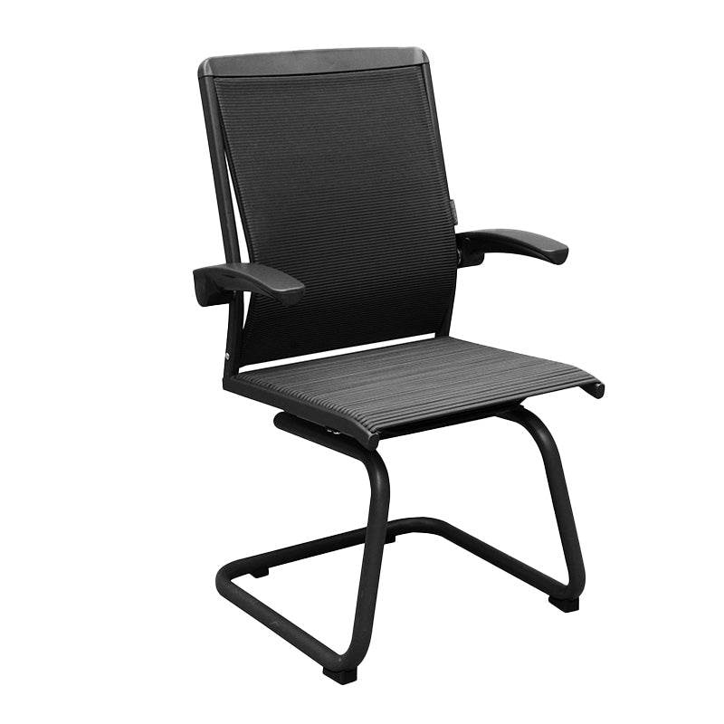 Contemporary Arms Included Desk Chair Mesh Back Conference Chair for Office Black 1 Piece Clearhalo 'furn' 'furn_office_chair' 'Furniture' 'Office Chairs' 'Office Furniture' 'office_chair' 7364435