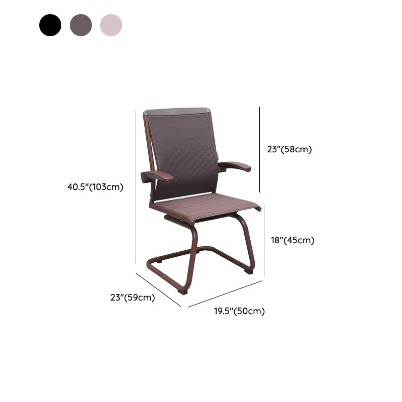 Contemporary Arms Included Desk Chair Mesh Back Conference Chair for Office Clearhalo 'furn' 'furn_office_chair' 'Furniture' 'Office Chairs' 'Office Furniture' 'office_chair' 7364440