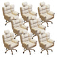 Chaise de bureau en cuir moderne Chaise de tâche pivotante sans roues avec roues